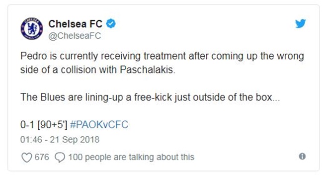 Sarri XÁC NHẬN tình trạng chấn thương của Pedro_6928628026e6f.jpeg