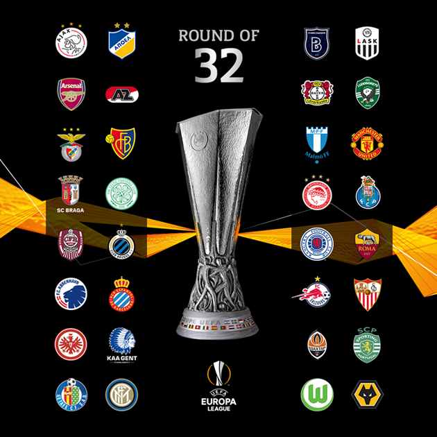 Bốc thăm vòng 1/16 Europa League 2019/2020: Man Utd thở phào nhẹ nhõm; “Pháo thủ” gặp khó_693fe9c197558.png